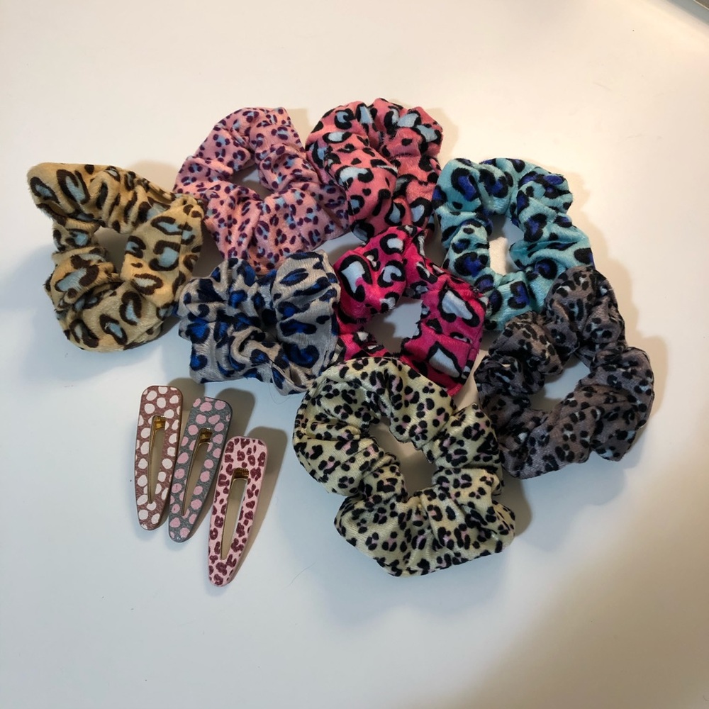 Leopard Soft Scrunchies + Clips